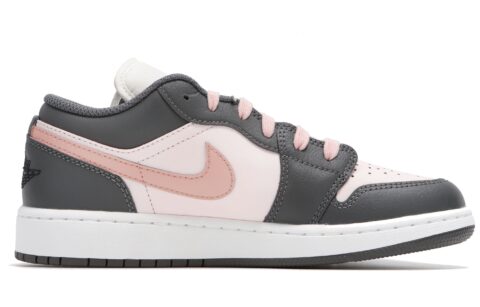 Jordan Air Jordan 1 Abrasion Resistant Low top Vintage Basketball Shoes Unisex Gray Pink