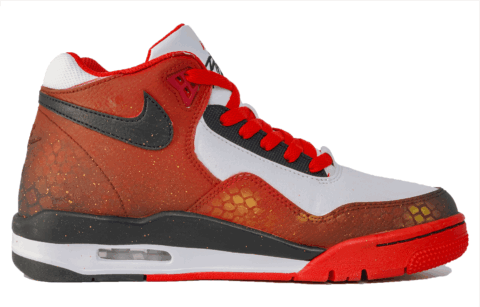 Nike Flight Legacy Slip Resistant Mid top Vintage Basketball Shoes Unisex Red White