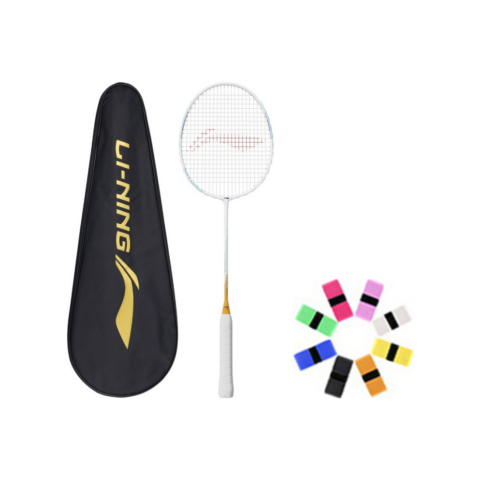 Li Ning Thunder 08 Badminton Rackets Control Type All around Defense Entry level 665mm Unisex 2U/G5 White Brown