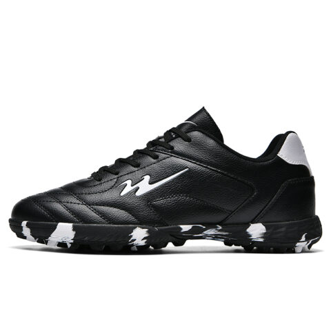 DOUBLE STAR 88 Slip Resistant Lightweight Non slip Lightweight Soccer Shoes Unisex Black