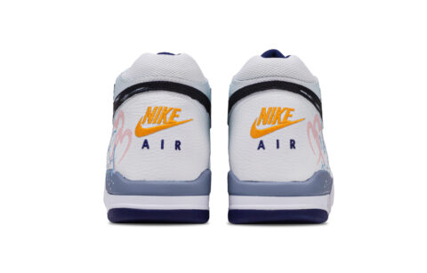 Nike Flight Legacy Heartbeat Story Abrasion Resistant Mid top Vintage Basketball Shoes Men’s White Blue Pink