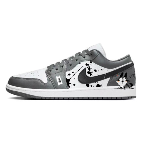 Jordan Air Jordan 1 Vintage Basketball Shoes Unisex Low Top White/Gray
