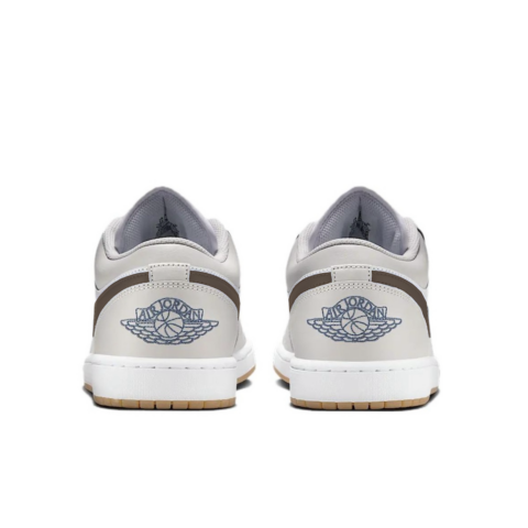 Jordan Air Jordan 1 Slip Resistant Abrasion Resistant Low top Vintage Basketball Shoes Unisex White Brown