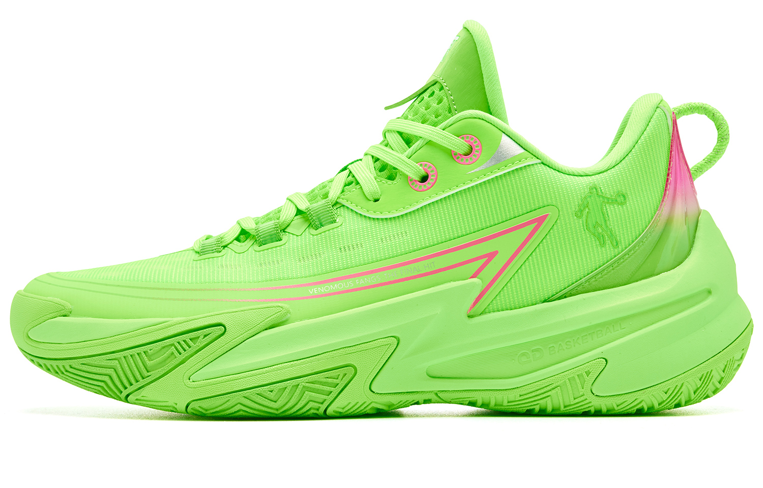 QIAODAN Poison Fang TEAM Cushioning Coverage, Rebound, Breathable, Slip Resistant Low Top Basketball Shoes Men’s Green