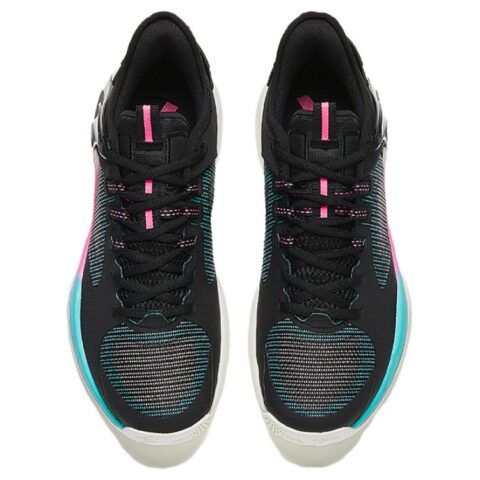 CHAOJIANTA Slip Resistant, Abrasion Resistant, Breathable Low top Basketball Shoes Men’s Black Cyan