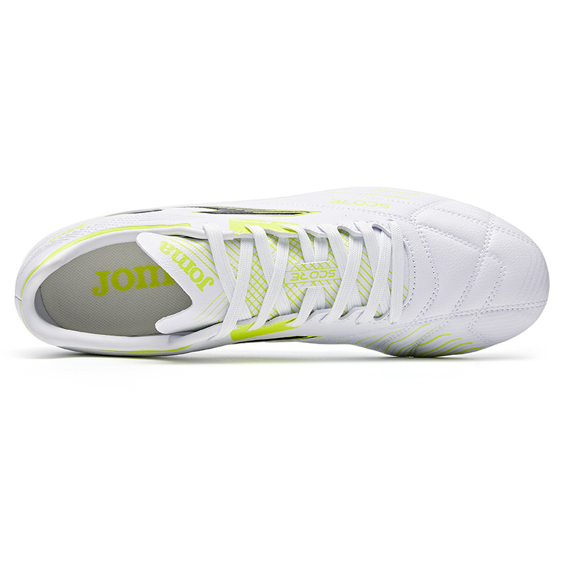 Joma MG Multi Ground Natural Grass Synthetic Leather Soccer Shoes Men’s White SCORECUP