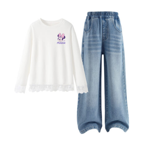 Diy Spicy Pink+Solid Color Denim Light Blue