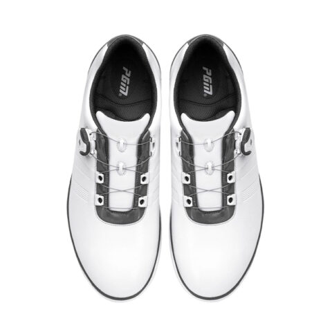 PGM Slip Resistant, Abrasion Resistant, Breathable Low top Golf Shoes Men’s White Gray