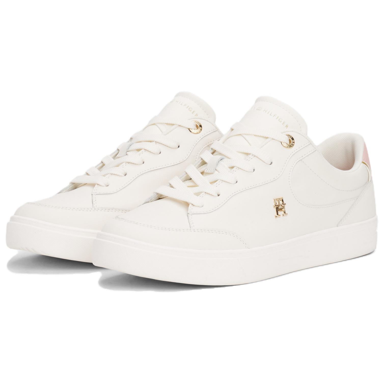 Tommy Hilfiger TH Monogram Leather Low top Tennis Shoes Women’s White