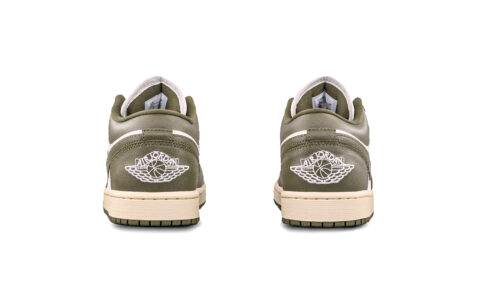 Jordan Air Jordan 1 Olive Green Cushioning, Wear Resistant Low top Vintage Basketball Shoes Unisex White Green