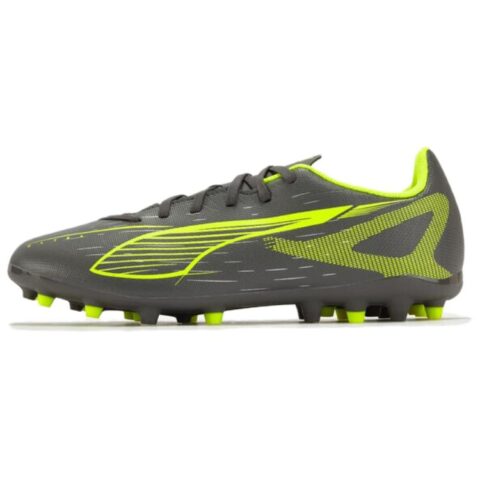 PUMA Ultra 5 Play Comfortable MG Multi Ground Artificial Leather Abrasion Resistant Soccer Shoes Unisex Silver Yellow