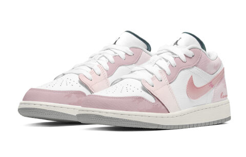 Jordan Air Jordan 1 Slip Resistant Abrasion Resistant Low top Vintage Basketball Shoes Unisex Pink