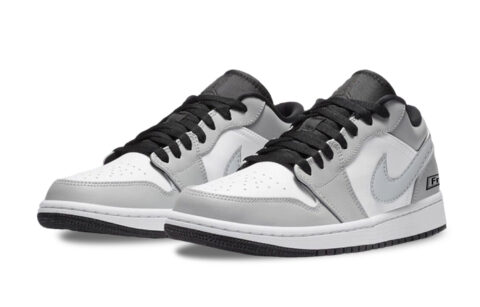 Jordan Air Jordan 1 Abrasion Resistant Low top Vintage Basketball Shoes Unisex Smoke Gray