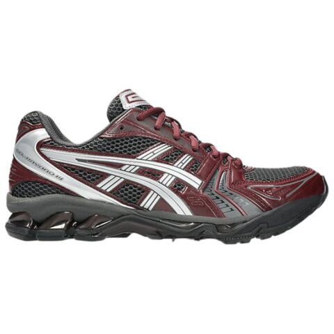ASICS Gel Kayano 14 Synthetic Leather, Artificial Leather Cushioning Support Casual Running Shoes Unisex Gray Red