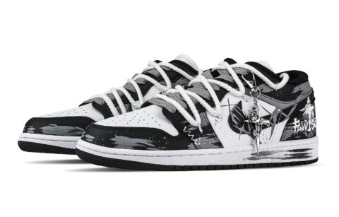 Jordan Air Jordan 1 Rose Branch Support Low top Vintage Basketball Shoes Unisex Black White Gray