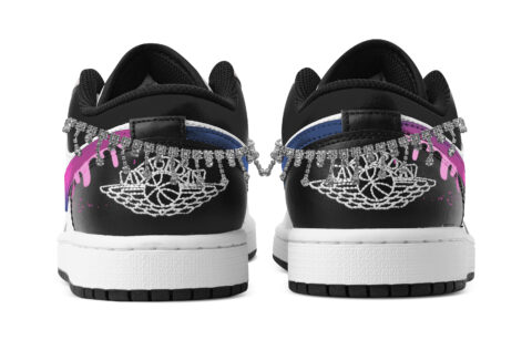 Jordan Air Jordan 1 Urban Chic Style Abrasion Resistant Low top Vintage Basketball Shoes Women’s Black White Pink