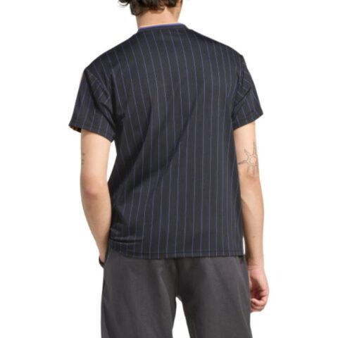 Adidas pinstripe-striped three-stripe logo T-shirt