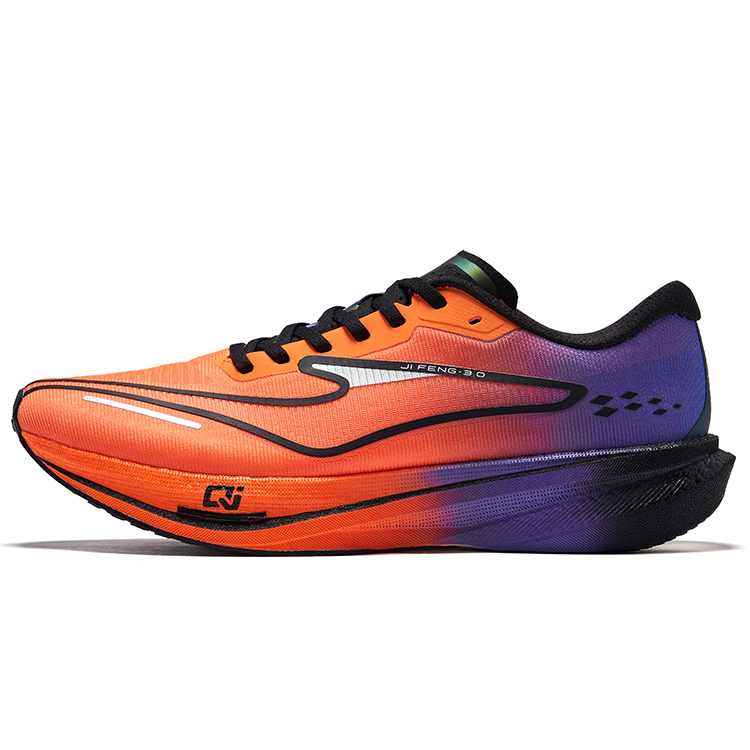 Erke Polar Wind 3.0 Running Shoes Men's Low Top Fluorescent Bright Orange Signal Purple