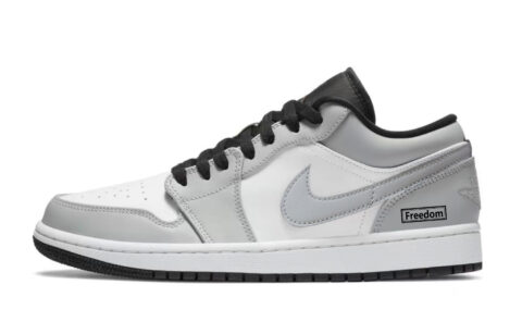 Jordan Air Jordan 1 Abrasion Resistant Low top Vintage Basketball Shoes Unisex Smoke Gray