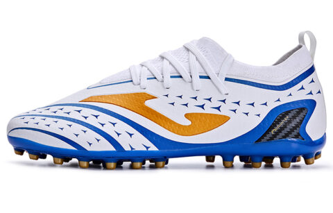 Joma MG Multi Ground Slip Resistant Abrasion Resistant Slip Resistant Abrasion Resistant Soccer Shoes Men’s White Blue
