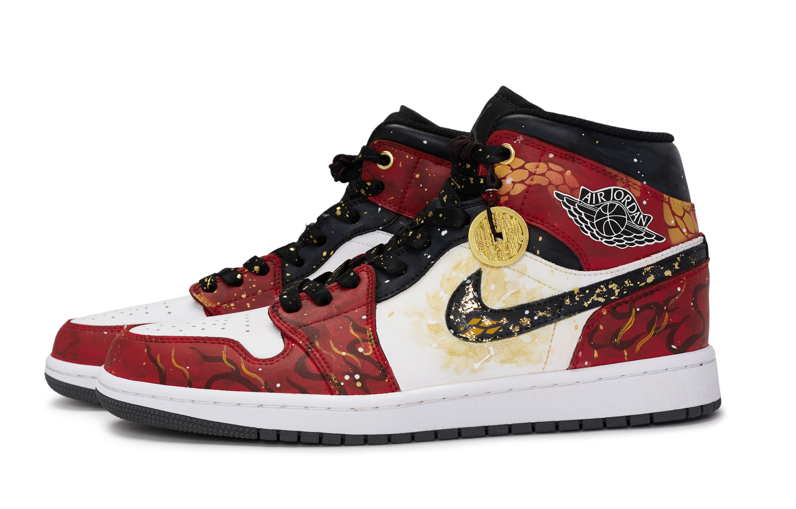 Jordan Air Jordan 1 811 Manufacturing, Golden Python Rising From The Flames, Special Shoe Box Mid top