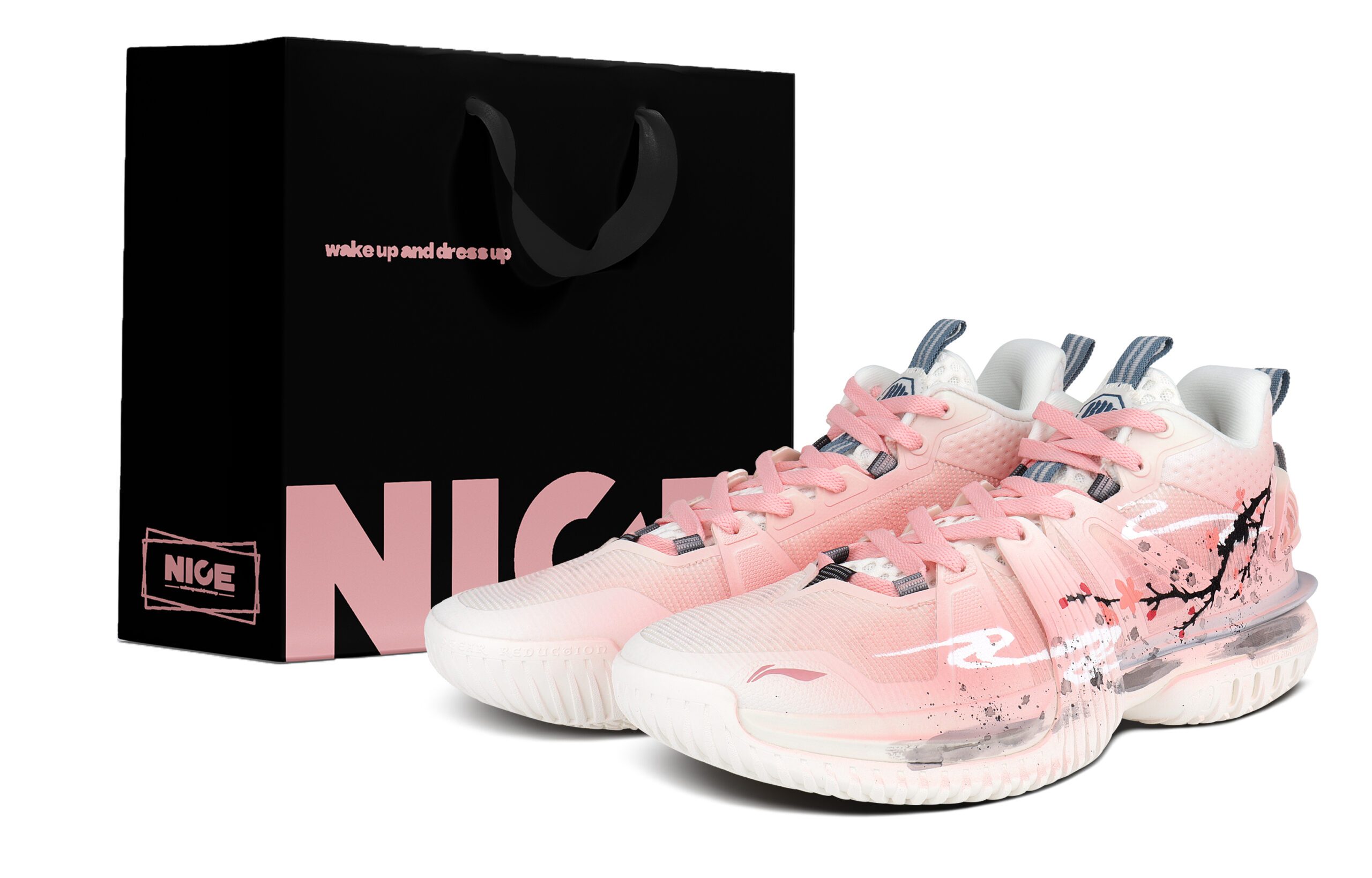 Li Ning Storm 2024 TPU Cushioning Breathable Cushioning Breathable Low top Basketball Shoes Men’s Pink