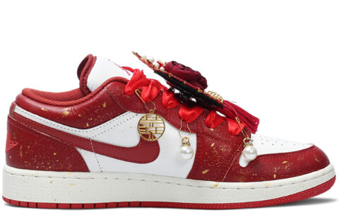 Jordan Air Jordan 1 Height Increasing Low top Vintage Basketball Shoes Unisex Wedding Red
