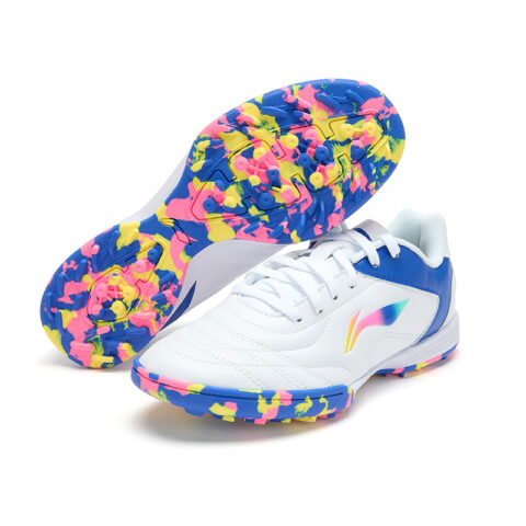 Li Ning Soccer Shoes Unisex Low Top Blue/Yellow/Pink
