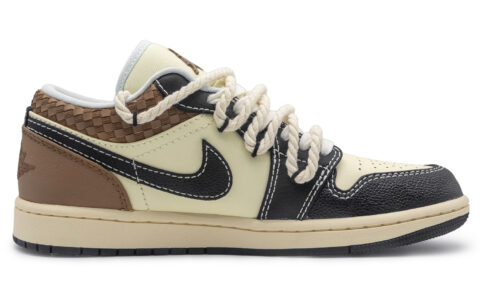 Jordan Air Jordan 1 Slip Resistant Abrasion Resistant Low top Vintage Basketball Shoes Men’s Black