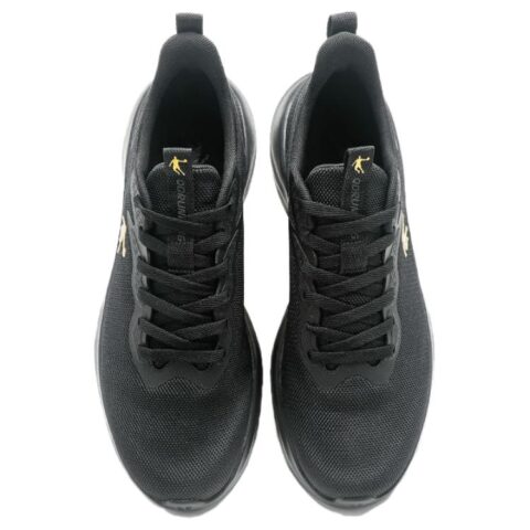 QIAODAN Slip Resistant, Abrasion Resistant, Breathable Low top Casual Running Shoes Men’s Black Gold