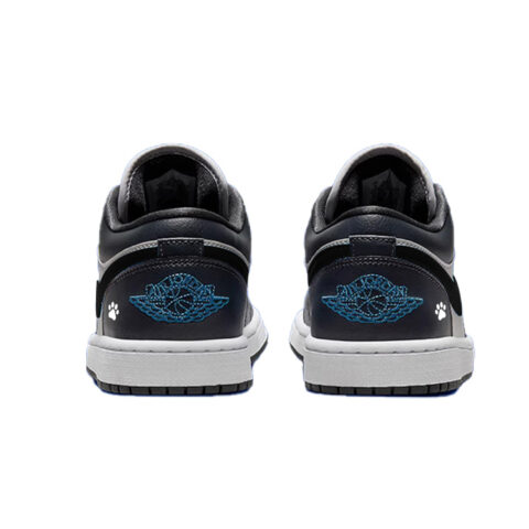 Jordan Air Jordan 1 Cushioning Slip Resistant Low top Vintage Basketball Shoes Unisex Black Gray