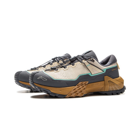 Li Ning Outdoor CF Tracing, Xingchuan Pro Cushioning Slip Resistant Support Low top Hiking Shoes Unisex Khaki