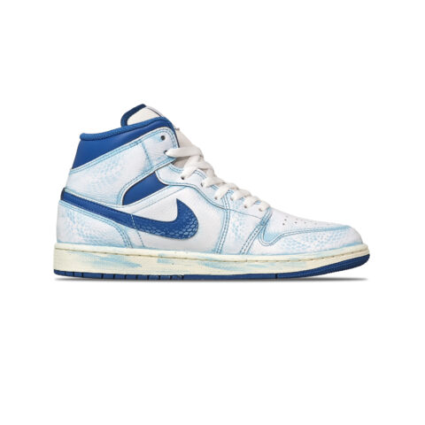 Jordan Air Jordan 1 Abrasion Resistant, Breathable, Lightweight Mid top Vintage Basketball Shoes Men’s Blue