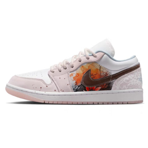 Jordan Air Jordan 1 Abrasion Resistant Slip Resistant Low top Vintage Basketball Shoes Women’s Pink White