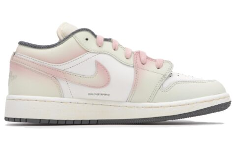 Jordan Air Jordan 1 Vintage Basketball Shoes Women’s Low Top Pink/Beige