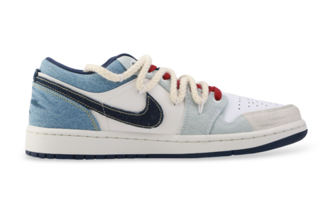 Jordan Air Jordan 1 Western Denim Cushioning Abrasion Resistant Cushioning, Wear Resistant Low top
