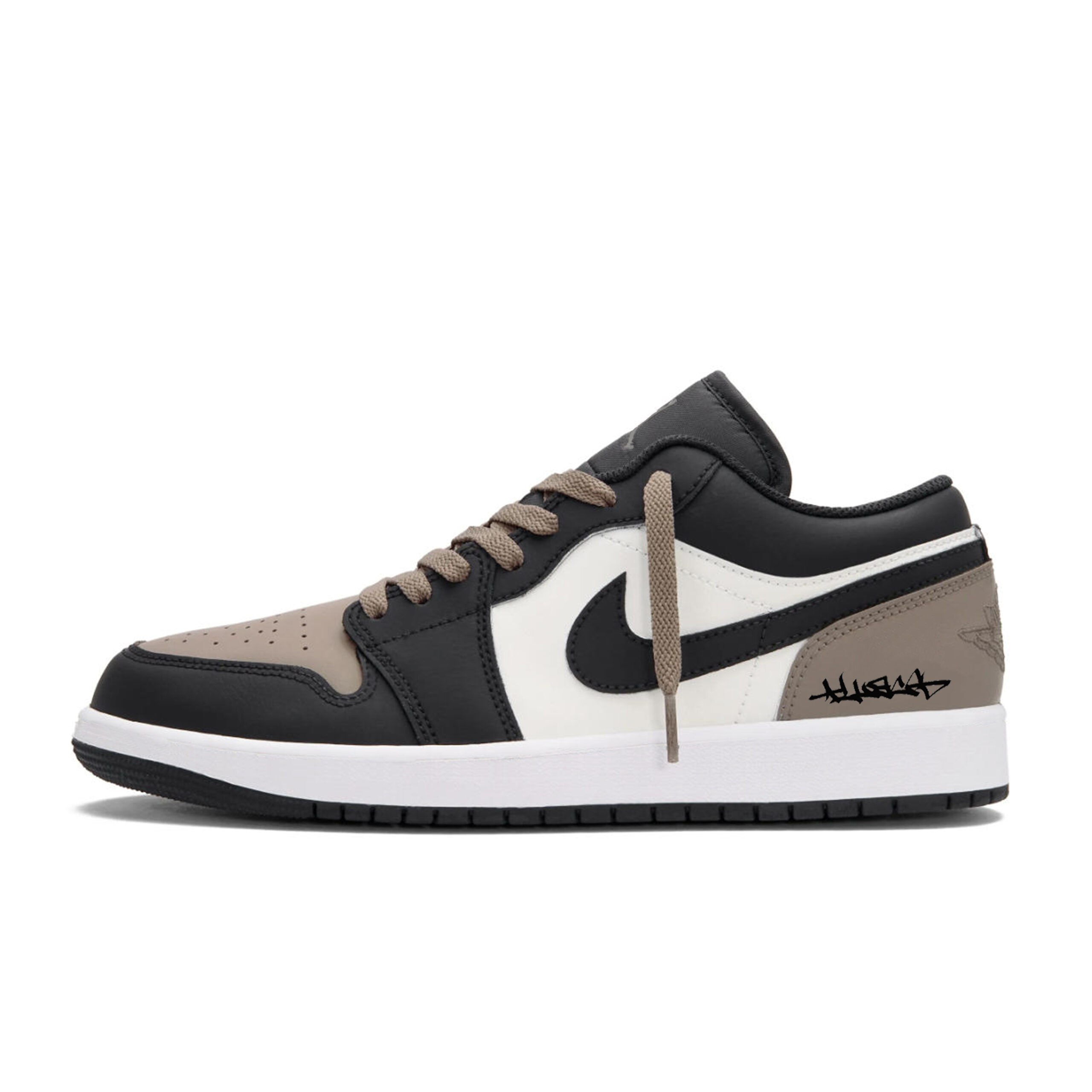 Jordan Air Jordan 1 Mocha Latte Abrasion Resistant Low top Vintage Basketball Shoes Unisex