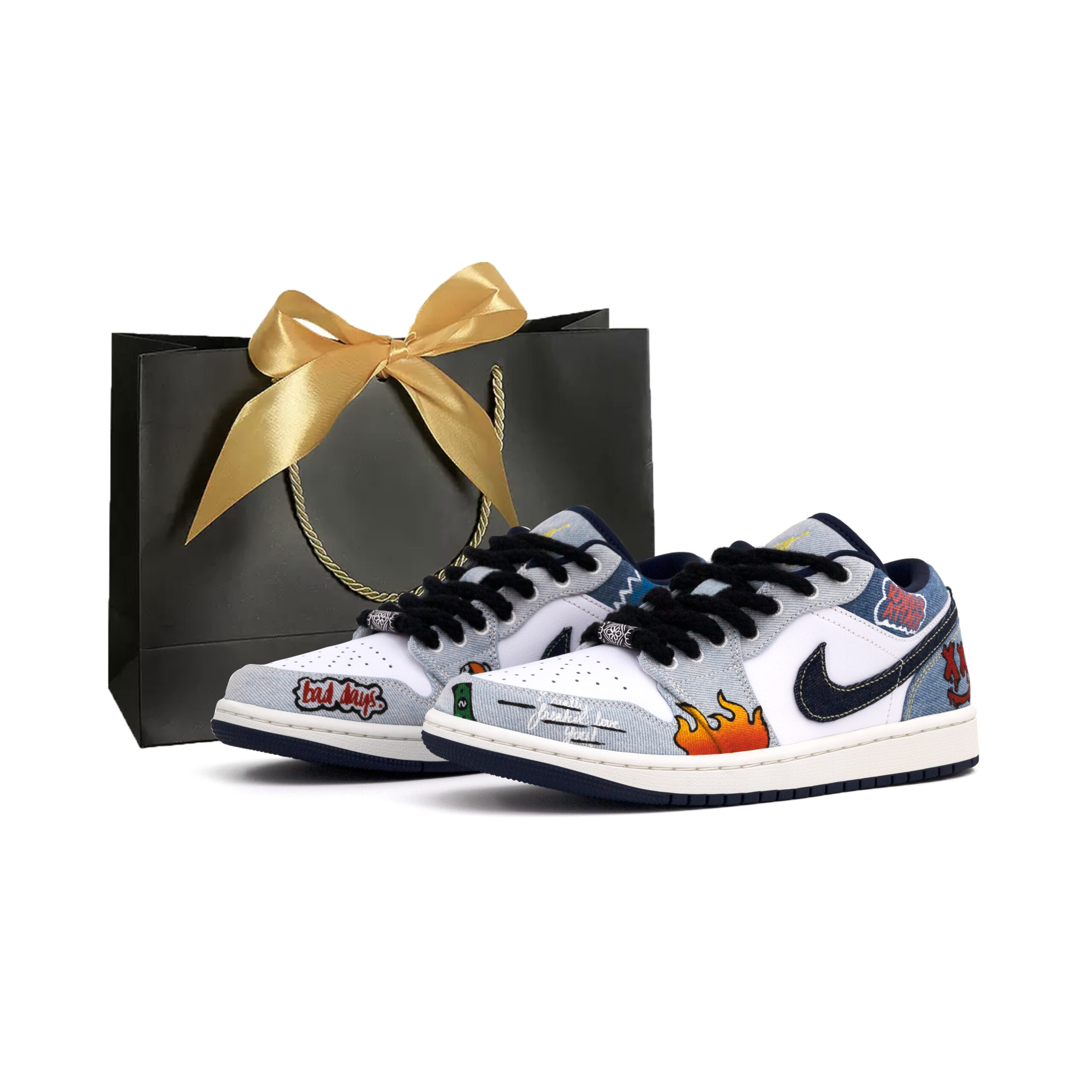 Jordan Air Jordan 1 Low top Vintage Basketball Shoes Men’s White Blue