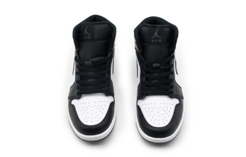 Jordan Air Jordan 1 Cushioning Slip Resistant Mid top Vintage Basketball Shoes Unisex Black White Brown