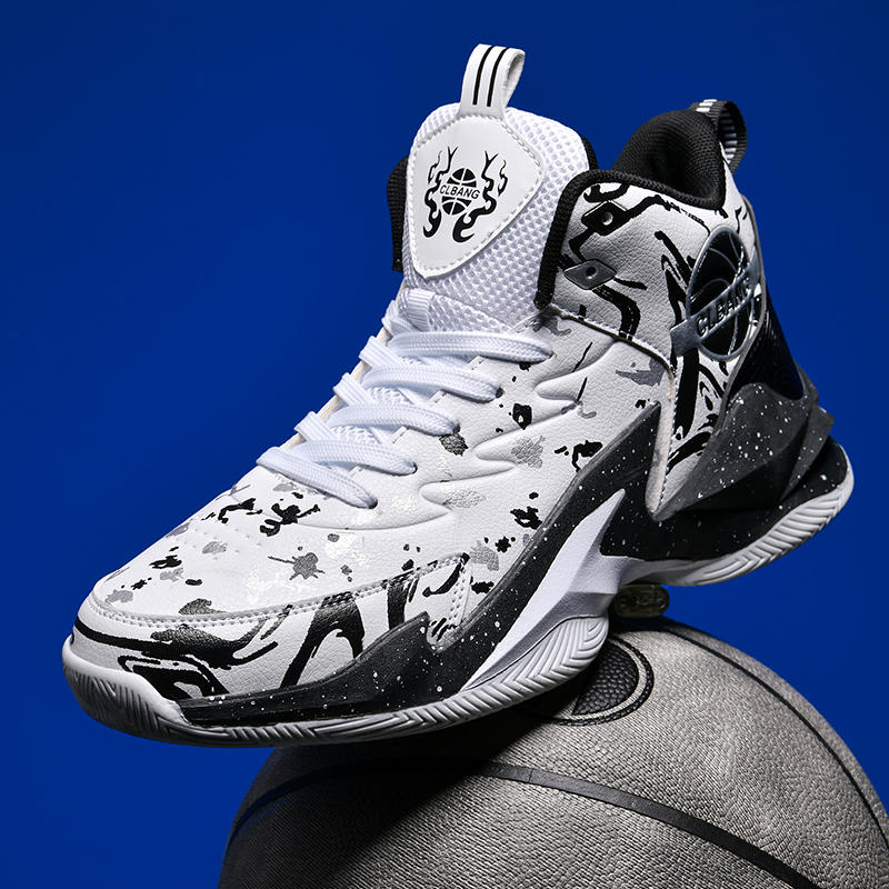 MUSNODO Mesh, Synthetic Leather High top Basketball Shoes Unisex