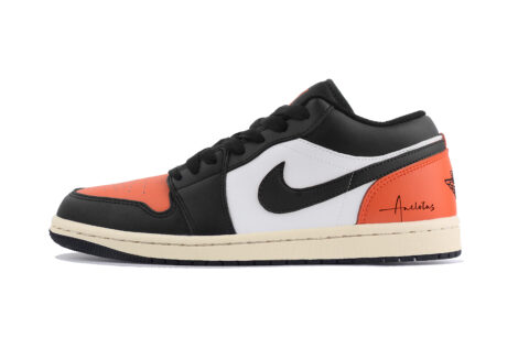 Jordan Air Jordan 1 Shattered Leather Low top Vintage Basketball Shoes Unisex Black White
