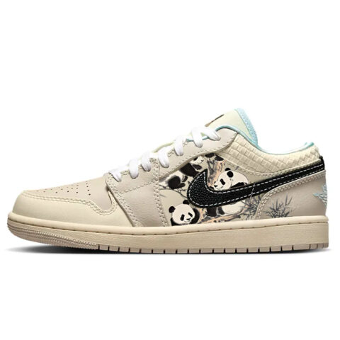 Jordan Air Jordan 1 Cushioning Slip Resistant Low top Vintage Basketball Shoes Women’s Beige Brown