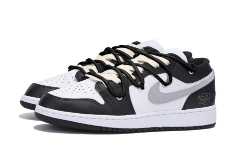 Jordan Air Jordan 1 Abrasion Resistant Slip Resistant Low top Vintage Basketball Shoes Men’s Black White Gray