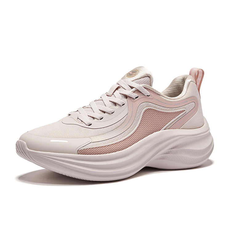 Erke Cushioning Height Increasing Low top Casual Running Shoes Women’s Painted Gray Clay Pink