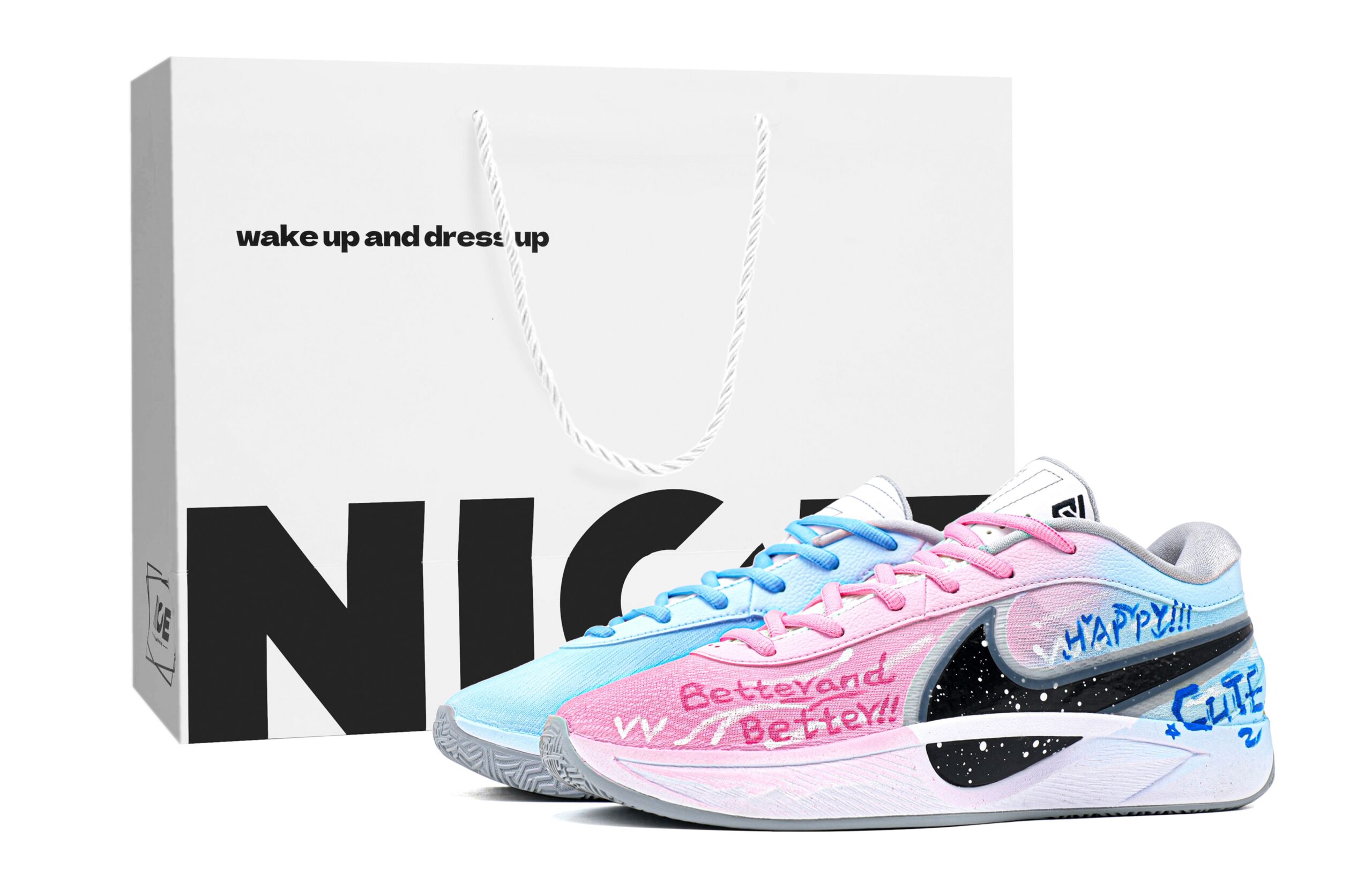 Nike Giannis Freak 6 Super Player Lightweight Anti Slip Low top Basketball Shoes Men’s Blue Pink