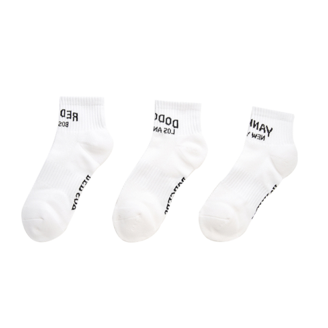 MLB BOSTON REDSOXNew York Yankees Ankle Socks Unisex 3 Pack White