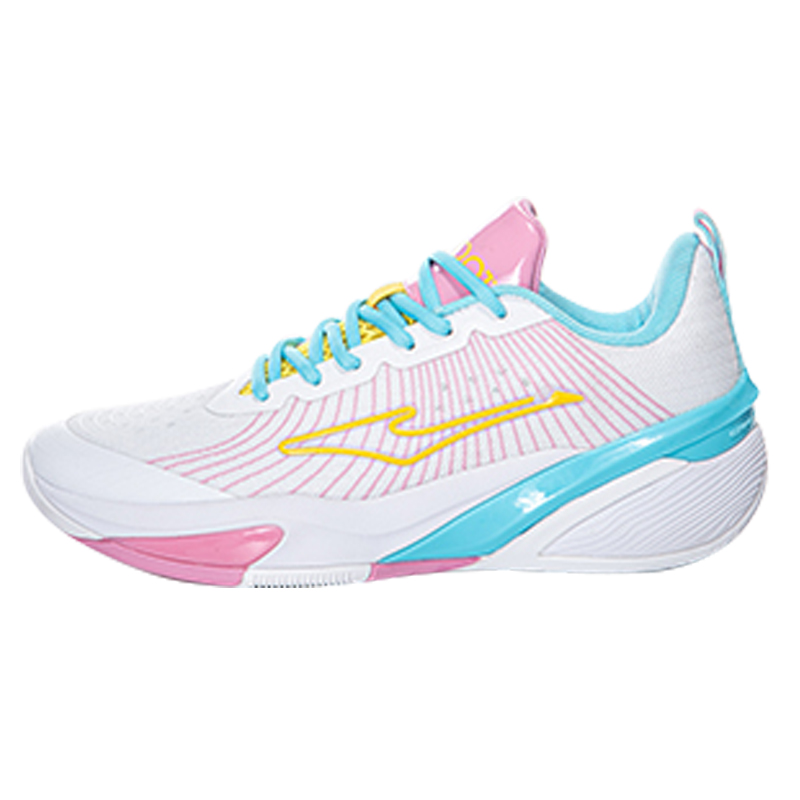 Erke Cushioning Breathable Low top Basketball Shoes Men’s White Pink Blue