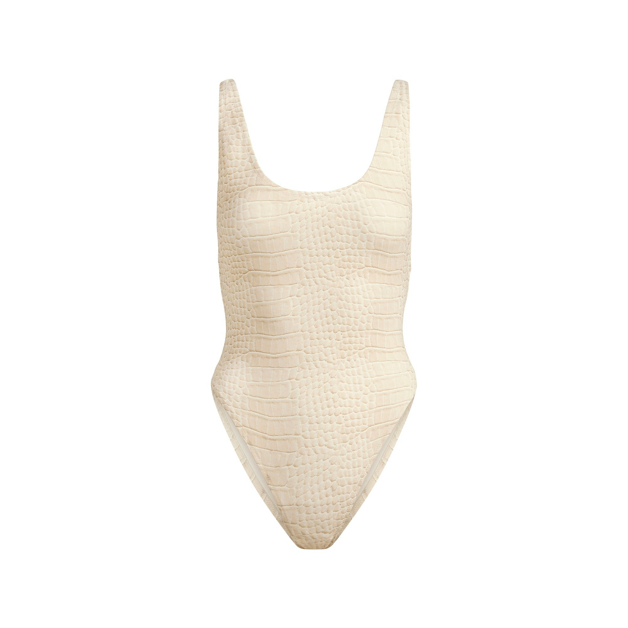 Skims Swimsuit Collection One Piece Swimsuits Women's EGRET CROCODILE PRINT/White Egret Crocodile Print
