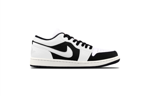 Jordan Air Jordan 1 Panda Cushioning, Wear Resistant Low top Vintage Basketball Shoes Unisex Black White