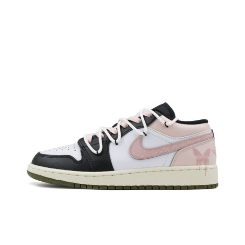 Jordan Air Jordan 1 Abrasion Resistant Low top Vintage Basketball Shoes Unisex Pink